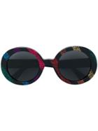 Gucci Eyewear Glitter Stripe Round-frame Sunglasses - Black