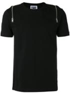 Les Hommes Urban Zip Detail T-shirt, Men's, Size: Xl, Black, Cotton