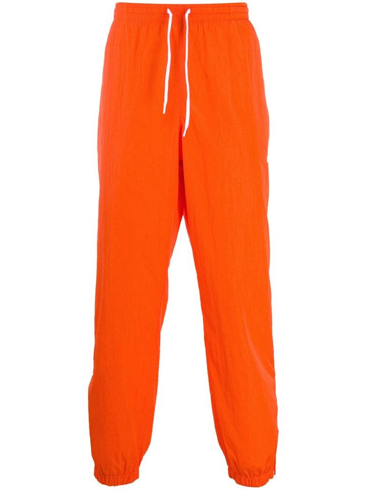 Msgm Technical Fabric Loose-fit Track Pants - Orange