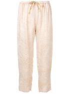 Forte Forte Leaf Detail Cropped Trousers - Neutrals