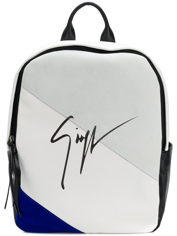 Giuseppe Zanotti Design Logo Print Backpack - White