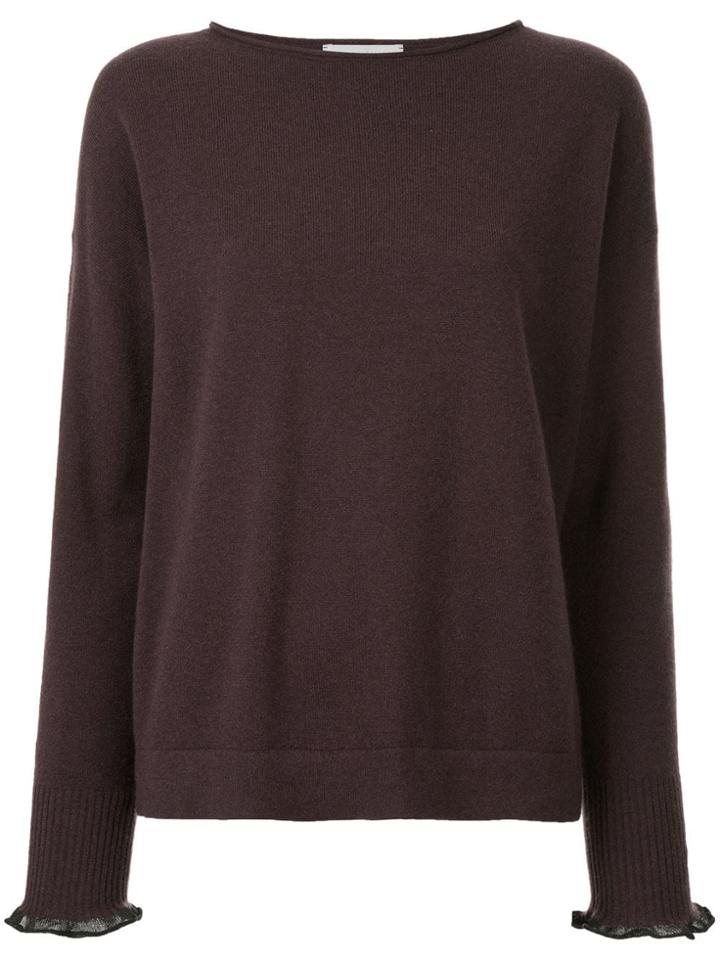 Fabiana Filippi Frill Cuff Jumper - Pink & Purple