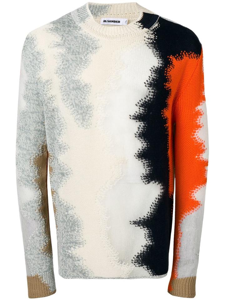 Jil Sander Abstract Patterned Jumper - White