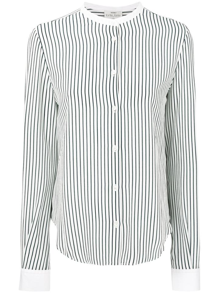 Forte Forte Round Neck Striped Blouse - Blue