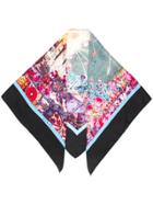 Marni Floral Embroidered Scarf - Blue