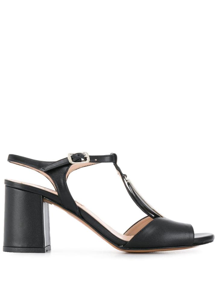 Albano Oval Disc Sandals - Black