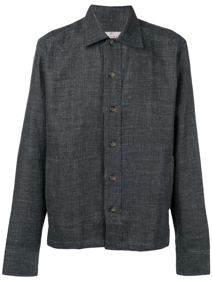 Canali Plain Shirt Jacket - Grey