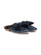 Monnalisa Bow Mule Loafers - Blue