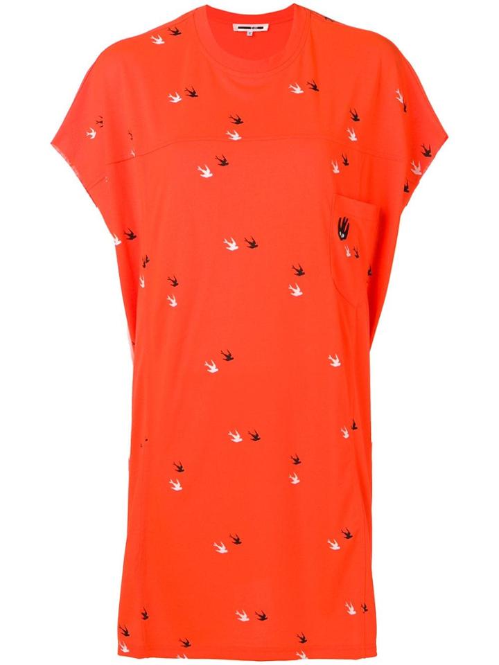 Mcq Alexander Mcqueen Swallows Twins Shift Dress - Orange