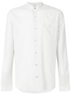 Dnl Band Collar Striped Shirt - White