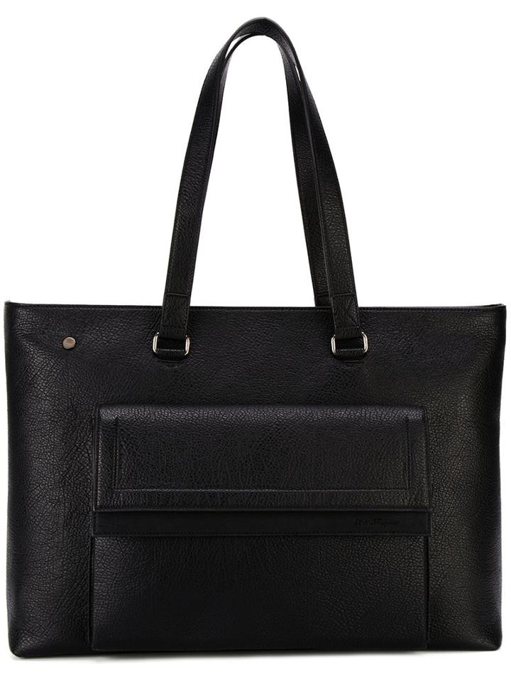 Salvatore Ferragamo Flap Pocket Tote, Women's, Black