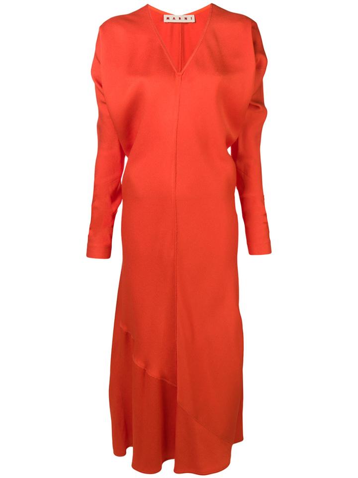 Marni Relaxed Crepe Dress - Yellow & Orange