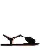 L'autre Chose Side Buckle Sandals - Black