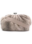 Weekend Max Mara Oversized Fur Clutch - Grey