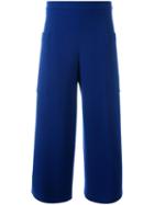Msgm Patch Pocket Culottes, Women's, Size: 42, Blue, Polyester/wool