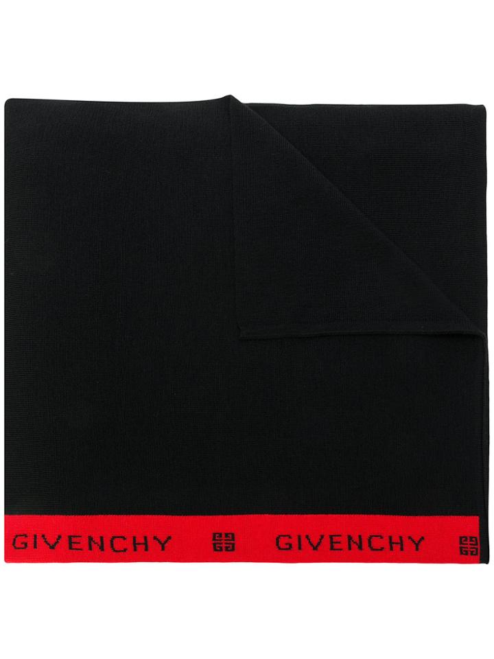 Givenchy Logo Stripe Scarf - Black