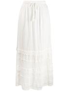 Twin-set Lace Hem Maxi Skirt - White