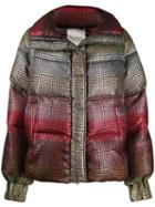 Marco De Vincenzo Tartan Puffer Jacket - Red