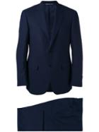Canali Evening Suit, Men's, Size: 56, Blue, Silk/cotton