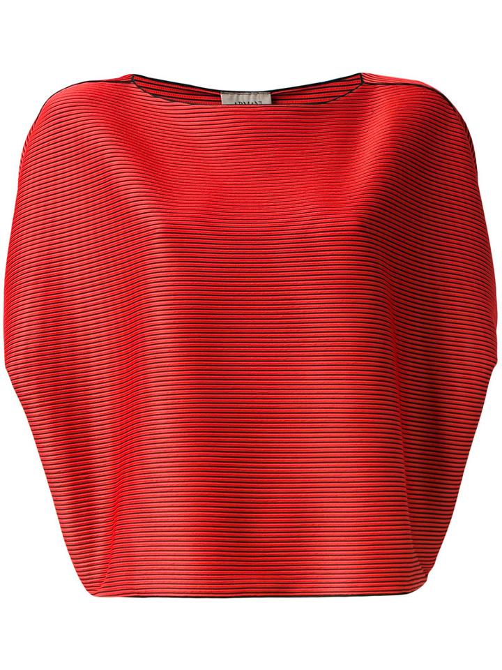 Armani Collezioni Pleated Blouse, Women's, Size: 44, Red, Polyester/spandex/elastane