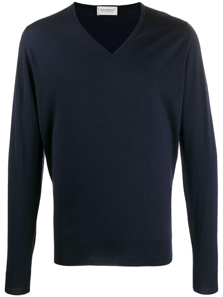 John Smedley Wool Knit Jumper - Blue