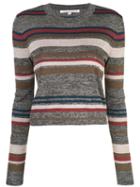 Veronica Beard Striped Knitted Top - Grey