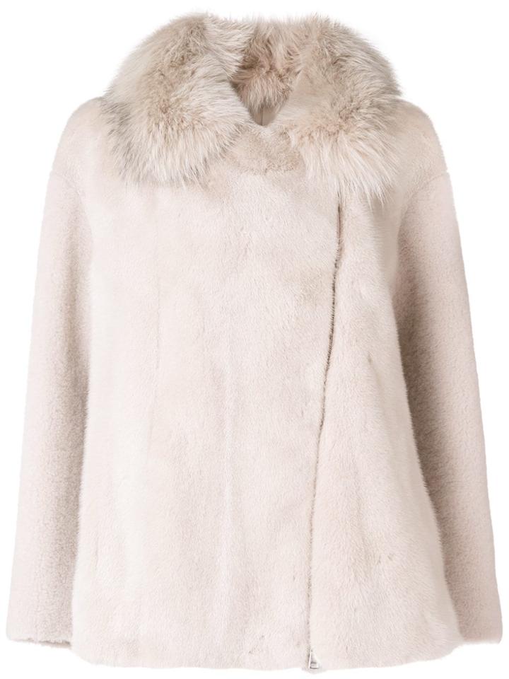 Blancha Mink Fur Coat - Nude & Neutrals