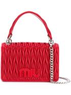 Miu Miu Matelassé Chain Strap Shoulder Bag - Red