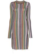 Marques'almeida Long Sleeve Striped Wool Dress - Multicoloured