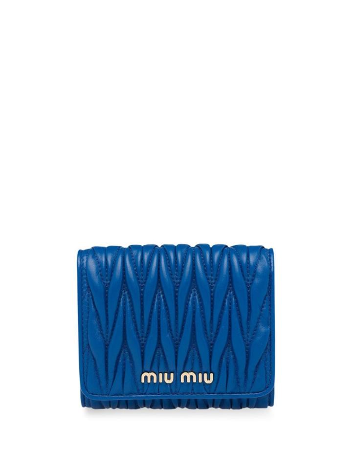 Miu Miu Matelassé Wallet - Blue