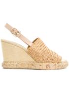Casadei Woven Detail Slingback Mules - Nude & Neutrals