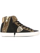 Philippe Model Glitter Panelled Sneakers