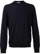 Brunello Cucinelli Patched Sweater, Men's, Size: 50, Blue, Leather/cashmere/wool