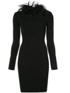 Boutique Moschino Feather Collar Dress - Black