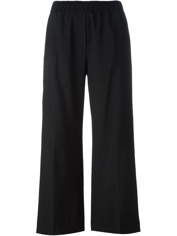 Msgm Cropped Trousers, Women's, Size: 48, Black, Polyester/virgin Wool