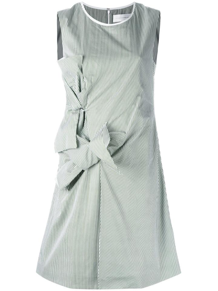 Victoria Victoria Beckham Knots Trim Striped Dress - Green