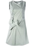 Victoria Victoria Beckham Knots Trim Striped Dress - Green