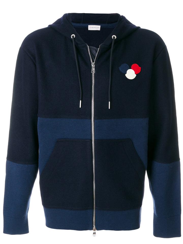 Moncler Tonal Zipped Hoodie - Blue