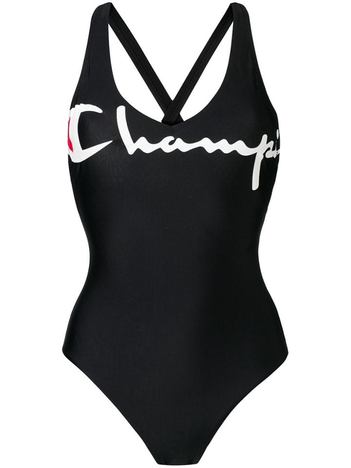 Champion Logo Print Swimsuit - Black