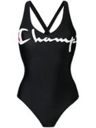 Champion Logo Print Swimsuit - Black