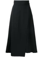 H Beauty & Youth A-line Asymmetric Skirt, Women's, Size: Medium, Black, Cotton