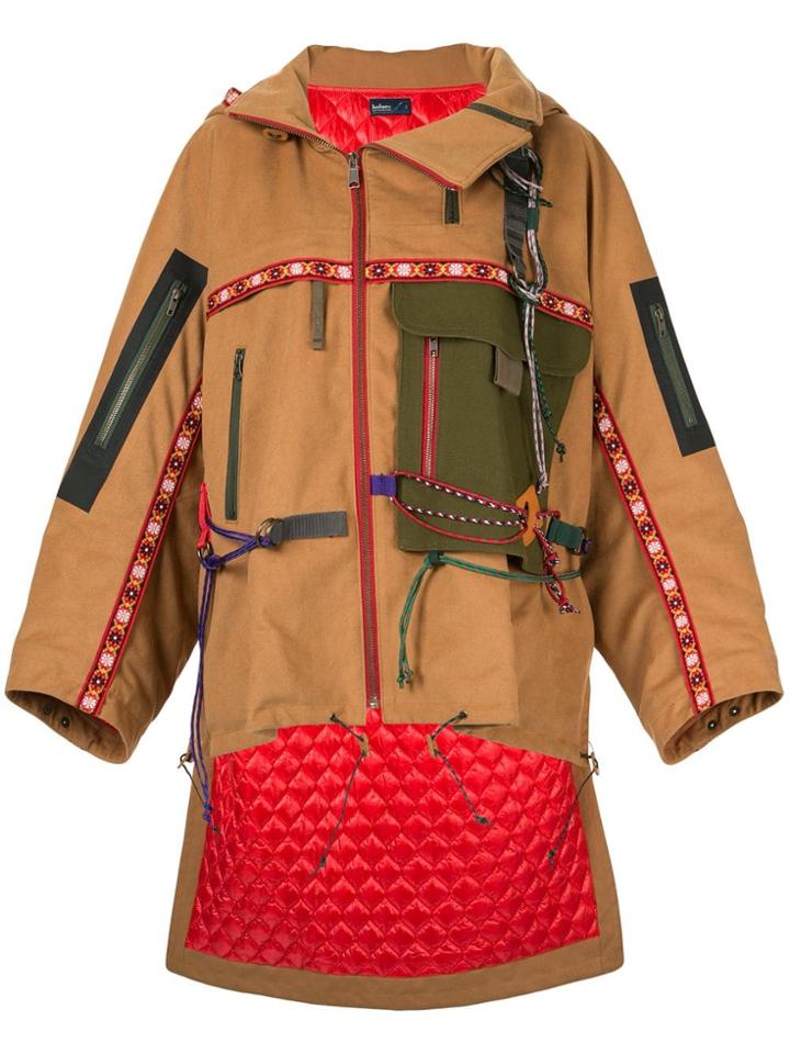 Kolor Oversized High Low Coat - Brown