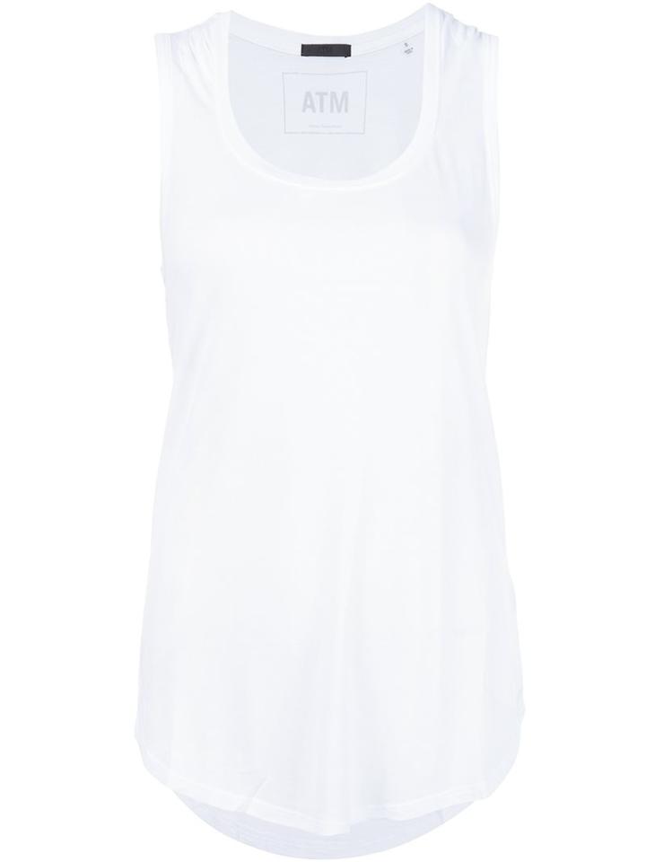 Atm Anthony Thomas Melillo Scoop Neck Tank Top, Women's, Size: Medium, White, Modal