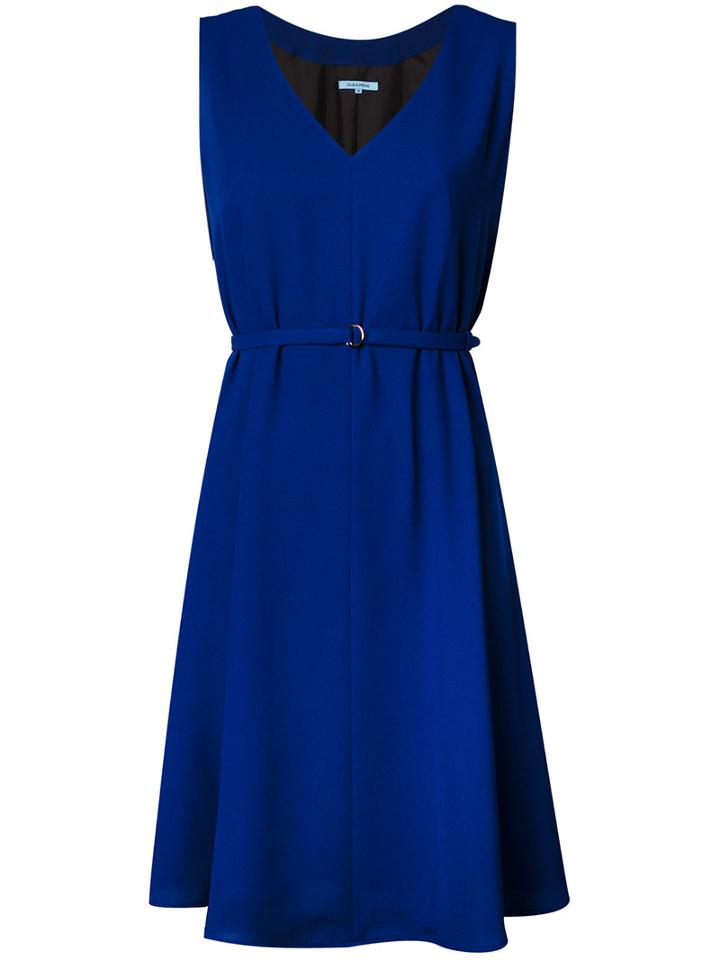 Guild Prime - Belted Dress - Women - Polyester - 34, Blue, Polyester