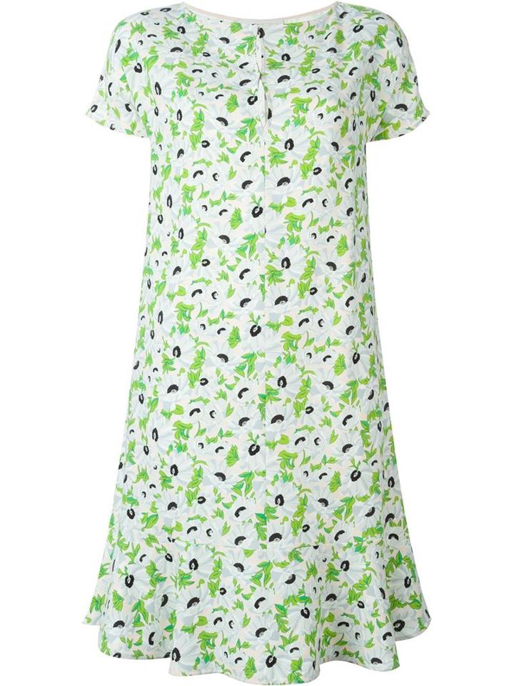 Stella Mccartney Floral Print Dress, Women's, Size: 38, Green, Elastodiene/viscose/silk