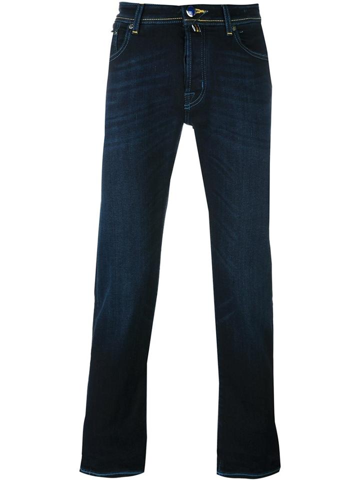Jacob Cohen Stretch Straight Jeans, Men's, Size: 31, Blue, Cotton/polyester/spandex/elastane