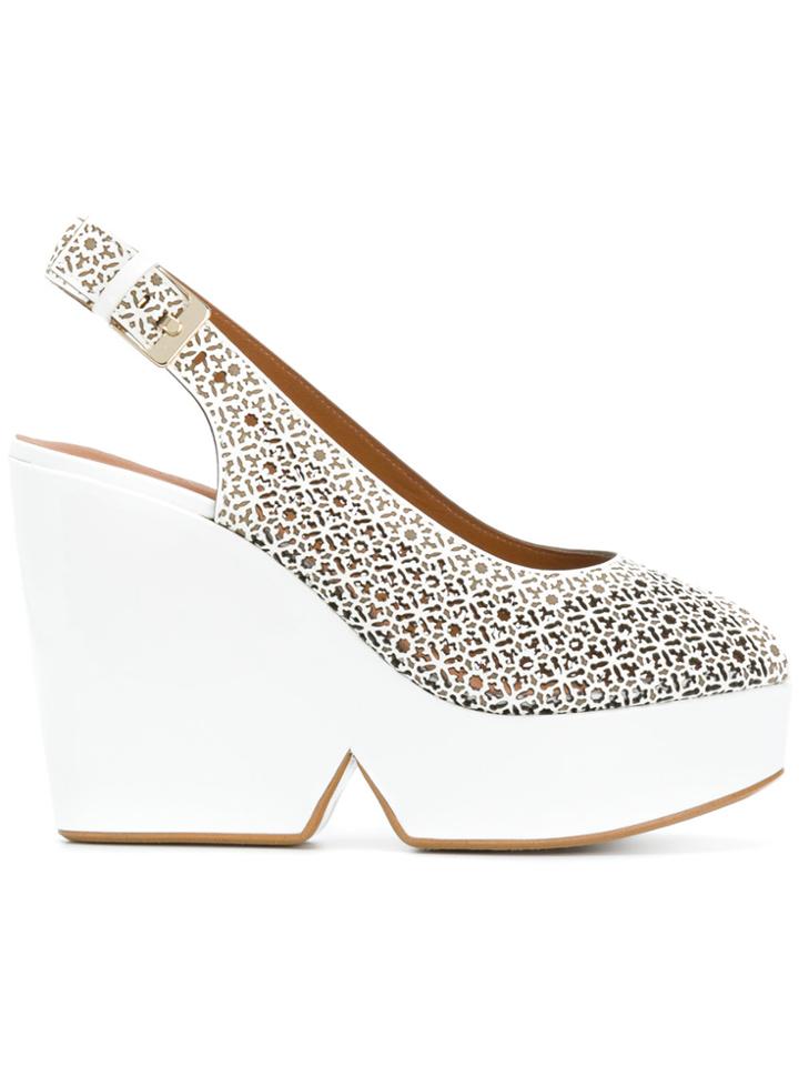 Robert Clergerie Dyser Sling-back Wedges - White