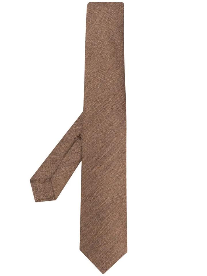 Kiton Woven Style Tie - Brown
