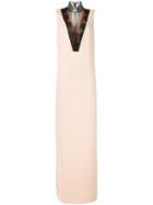 Lanvin Lace Effect Maxi Dress, Women's, Size: 46, Nude/neutrals, Viscose/spandex/elastane/polyamide/silk
