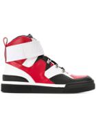 Balmain Colour Block Hi-top Sneakers - Red